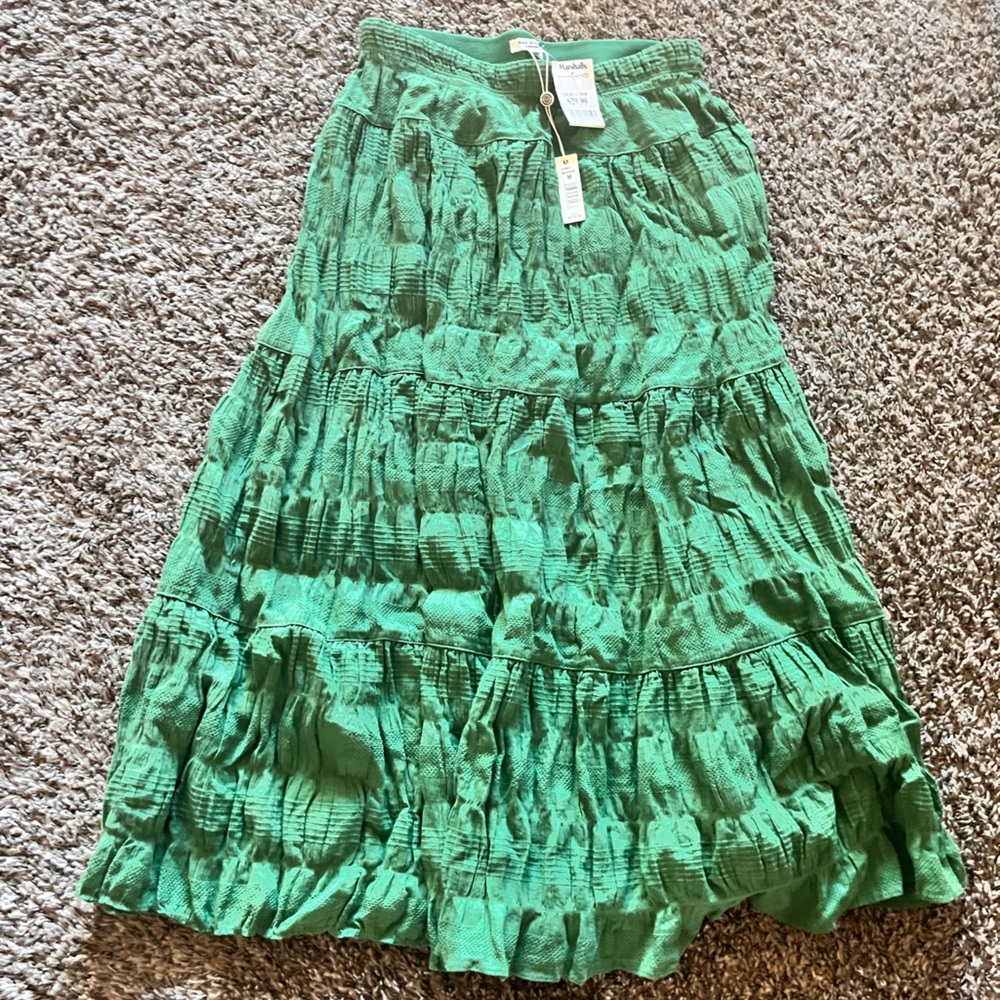 Max Studio Vibrant Green A-Line Skirt